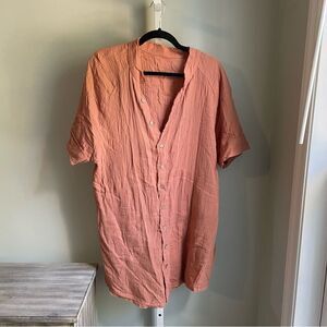 Coral Button Down Tunic